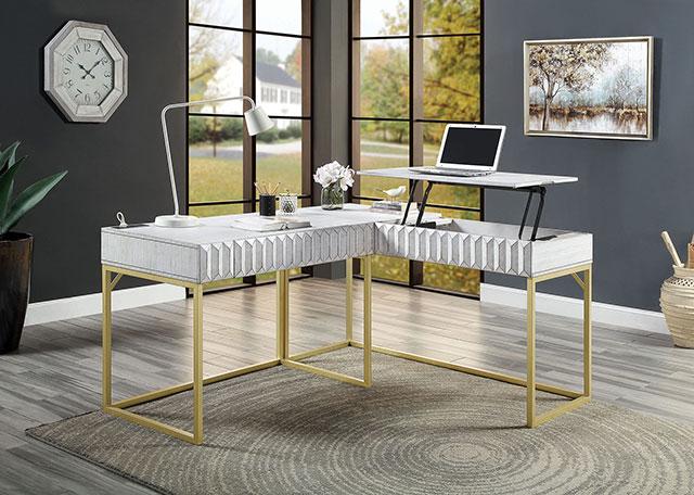 FREIBURG Corner Desk, Antique White - Imperial Furniture (Las Vegas, NV) - Multi Location