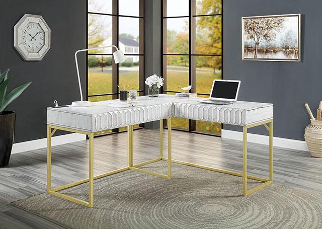 FREIBURG Corner Desk, Antique White - Imperial Furniture (Las Vegas, NV) - Multi Location