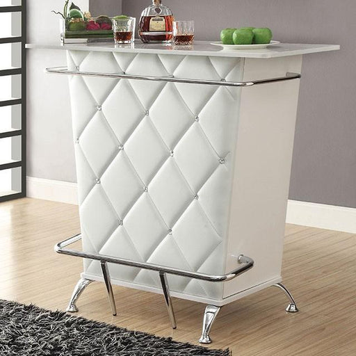 Fuero White/Chrome Bar Table (K/D) - Imperial Furniture (Las Vegas, NV) - Multi Location