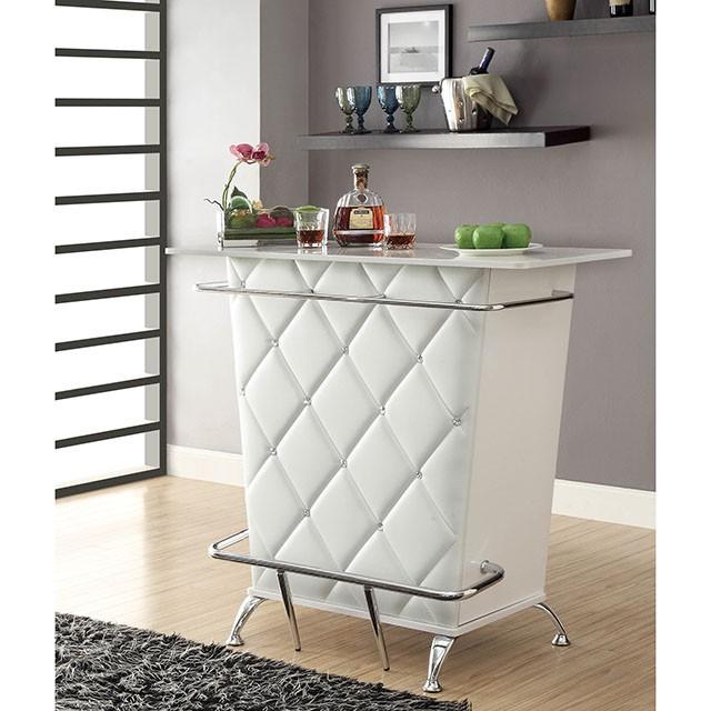 Fuero White/Chrome Bar Table (K/D) - Imperial Furniture (Las Vegas, NV) - Multi Location
