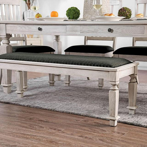 Georgia Antique White/Gray Bench - Imperial Furniture (Las Vegas, NV) - Multi Location