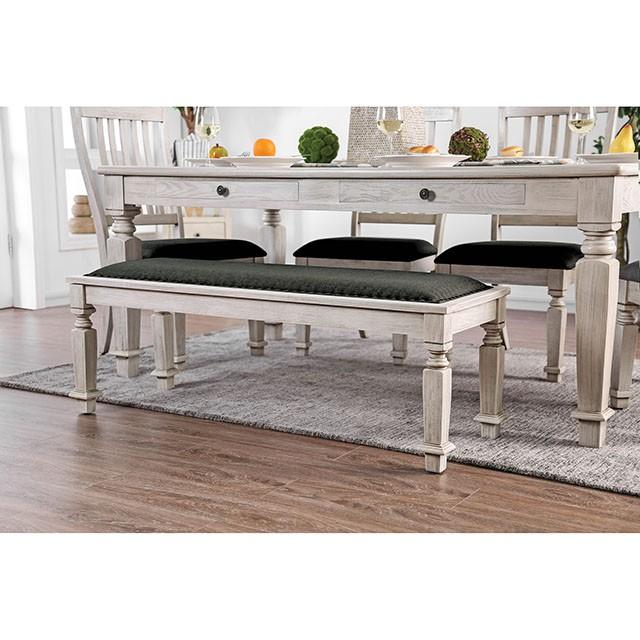 Georgia Antique White/Gray Bench - Imperial Furniture (Las Vegas, NV) - Multi Location