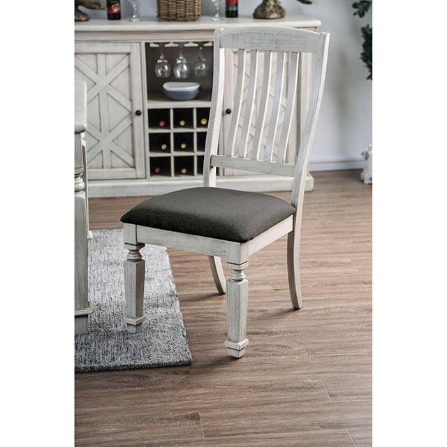 Georgia Antique White/Gray Side Chair (2/CTN) - Imperial Furniture (Las Vegas, NV) - Multi Location