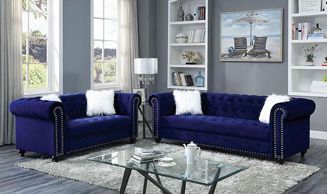 GIACOMO Loveseat, Blue - Imperial Furniture (Las Vegas, NV) - Multi Location