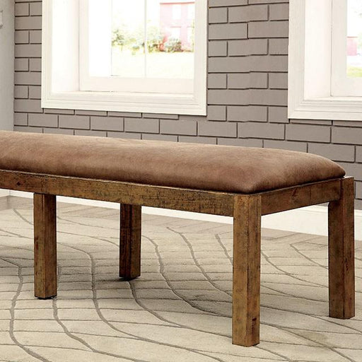 GIANNA Rustic Pine Fabric Bench - Imperial Furniture (Las Vegas, NV) - Multi Location