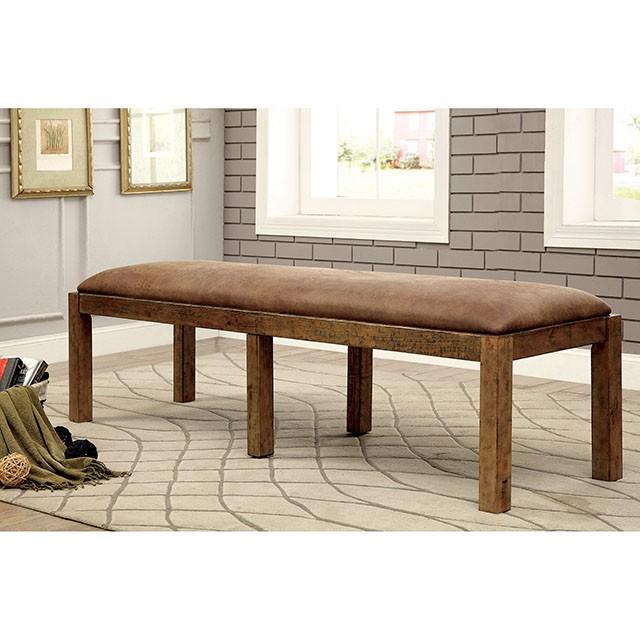 GIANNA Rustic Pine Fabric Bench - Imperial Furniture (Las Vegas, NV) - Multi Location