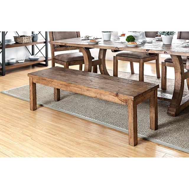 GIANNA Rustic Pine Wooden Bench - Imperial Furniture (Las Vegas, NV) - Multi Location