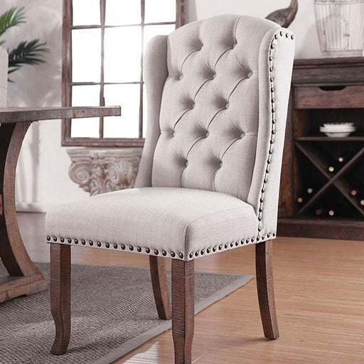Gianna Rustic Pine/Ivory Wingback Chair (2/CTN) - Imperial Furniture (Las Vegas, NV) - Multi Location