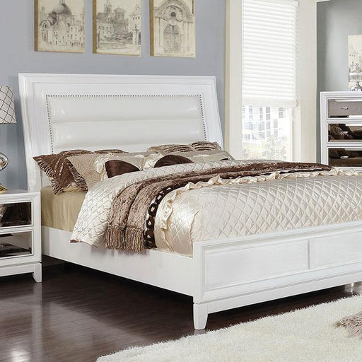 Golva E.King & Queen Bed White & Silver - Imperial Furniture (Las Vegas, NV) - Multi Location