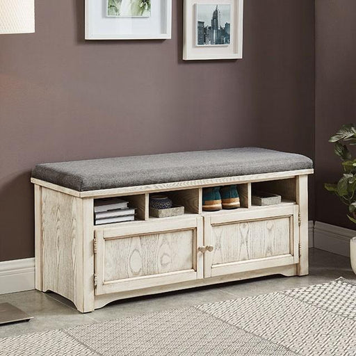 Gwebdolyn Weather White Shoe Bench - Imperial Furniture (Las Vegas, NV) - Multi Location