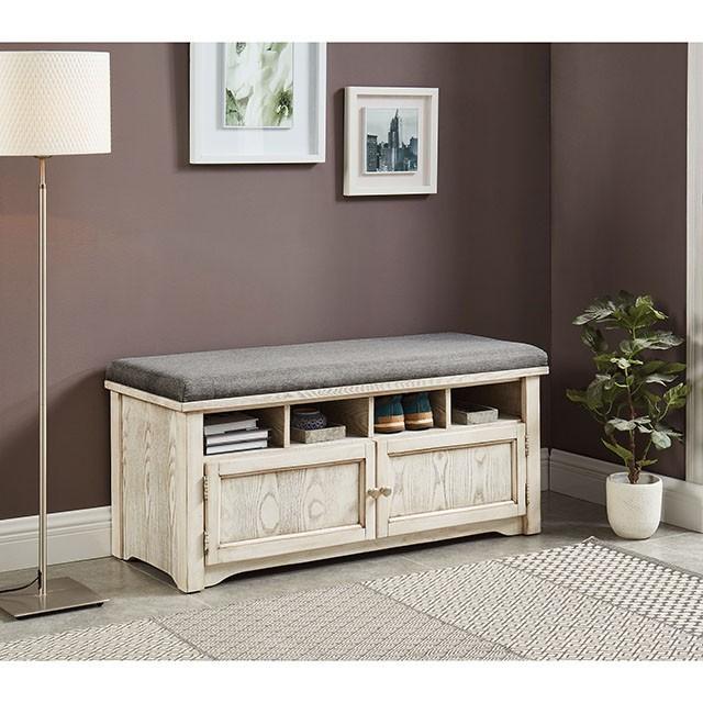 Gwebdolyn Weather White Shoe Bench - Imperial Furniture (Las Vegas, NV) - Multi Location
