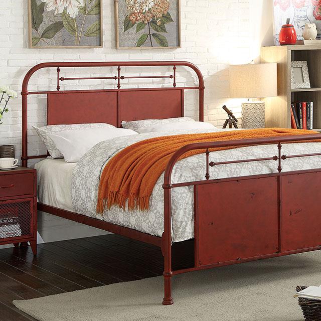 Haldus Bed Ivory, Red & White - Imperial Furniture (Las Vegas, NV) - Multi Location