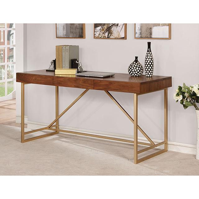 Halstein Light Walnut/Gold Desk - Imperial Furniture (Las Vegas, NV) - Multi Location