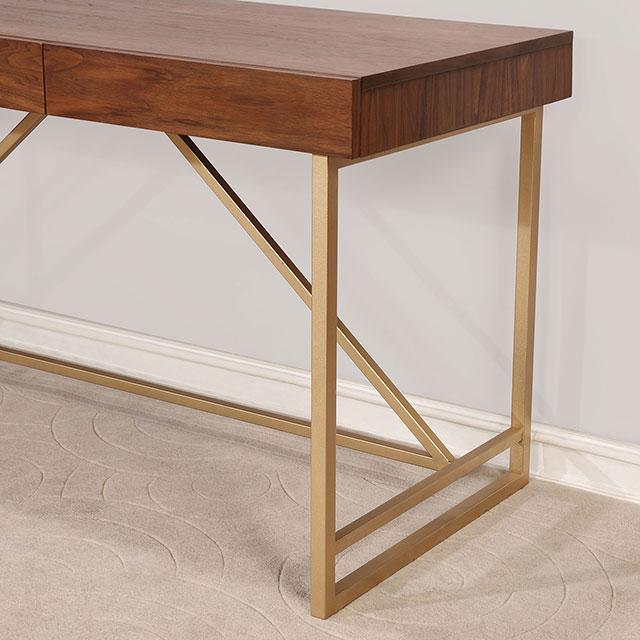 Halstein Light Walnut/Gold Desk - Imperial Furniture (Las Vegas, NV) - Multi Location