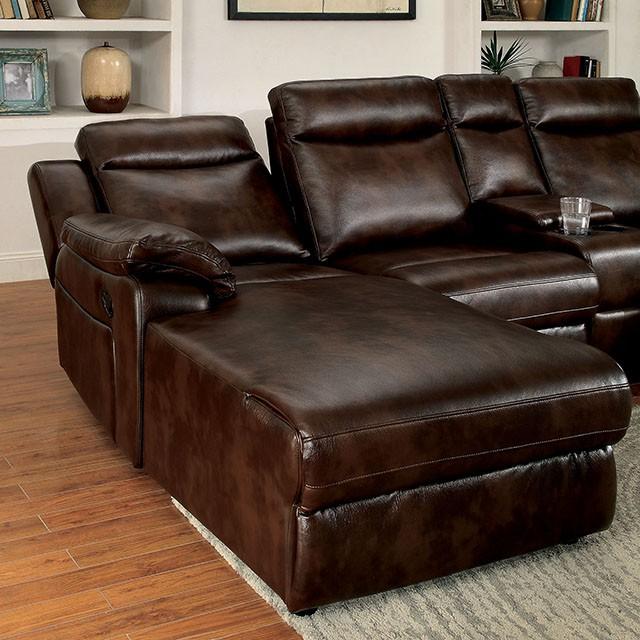 Hardy Brown Sectional w/ Console, Brown - Imperial Furniture (Las Vegas, NV) - Multi Location
