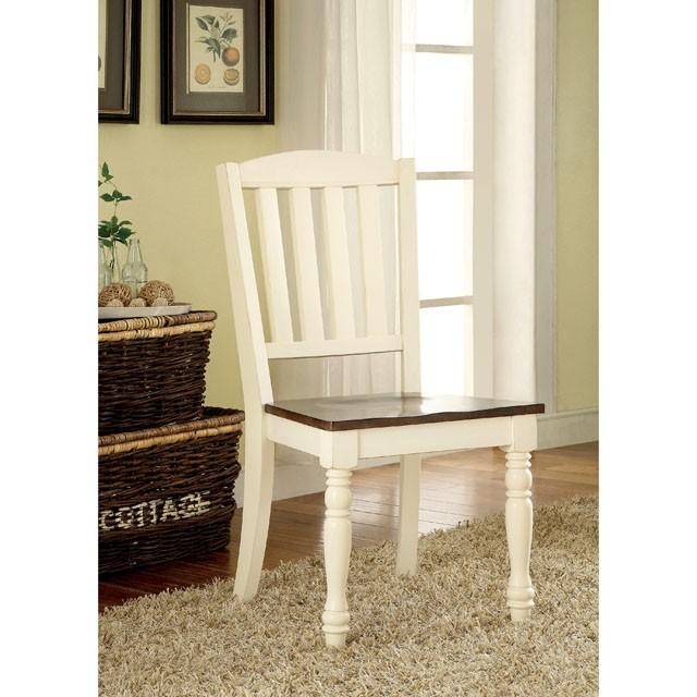 HARRISBURG Vintage White/Dark Oak Side Chair (2/CTN) - Imperial Furniture (Las Vegas, NV) - Multi Location