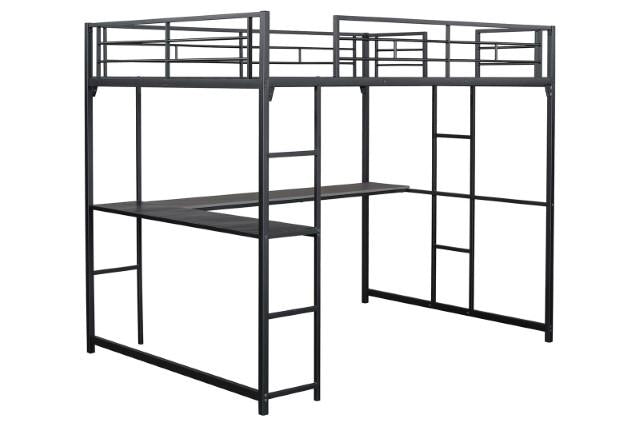 Cybill Full Loft Bed White, Silver, & Black - Imperial Furniture (Las Vegas, NV) - Multi Location