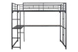 Cybill Full Loft Bed White, Silver, & Black - Imperial Furniture (Las Vegas, NV) - Multi Location