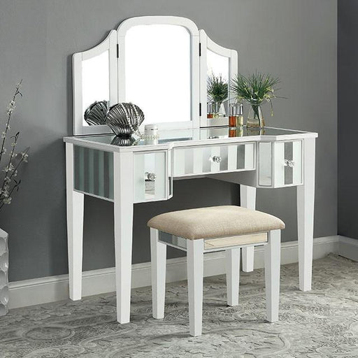 Cyndi White Vanity w/ Stool - Imperial Furniture (Las Vegas, NV) - Multi Location