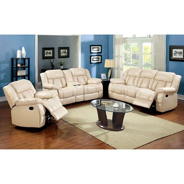Barbado Ivory Sofa w/ 2 Recliners - Imperial Furniture (Las Vegas, NV) - Multi Location