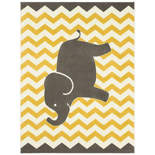 BARON 5' X 8', Area Rug, Elephant, Yellow/Gray - Imperial Furniture (Las Vegas, NV) - Multi Location