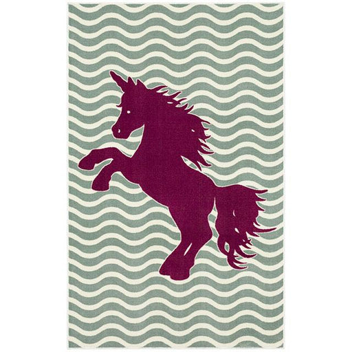 BARON 5' X 8', Area Rug, Horse, Sage Green/Fuchsia - Imperial Furniture (Las Vegas, NV) - Multi Location