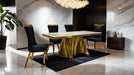 Basilicata 7 Pc Dining Table Set Chrome & Gold 5 - Imperial Furniture (Las Vegas, NV) - Multi Location