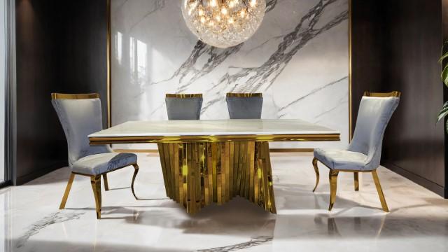 Basilicata Gold Chair (2/CTN) White, Gray, & Black - Imperial Furniture (Las Vegas, NV) - Multi Location