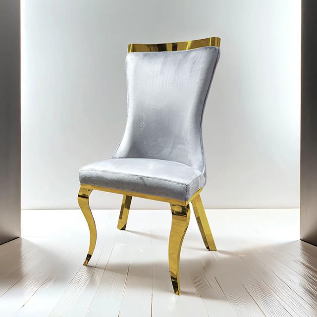 Basilicata Gold Chair (2/CTN) White, Gray, & Black - Imperial Furniture (Las Vegas, NV) - Multi Location