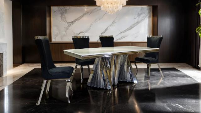 Basilicata Gold Chair (2/CTN) White, Gray, & Black - Imperial Furniture (Las Vegas, NV) - Multi Location
