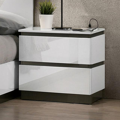 BIRSFELDEN Night Stand w/ USB, White - Imperial Furniture (Las Vegas, NV) - Multi Location
