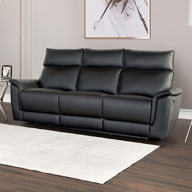 Bienne Sofa Manual Recliner White & Black - Imperial Furniture (Las Vegas, NV) - Multi Location