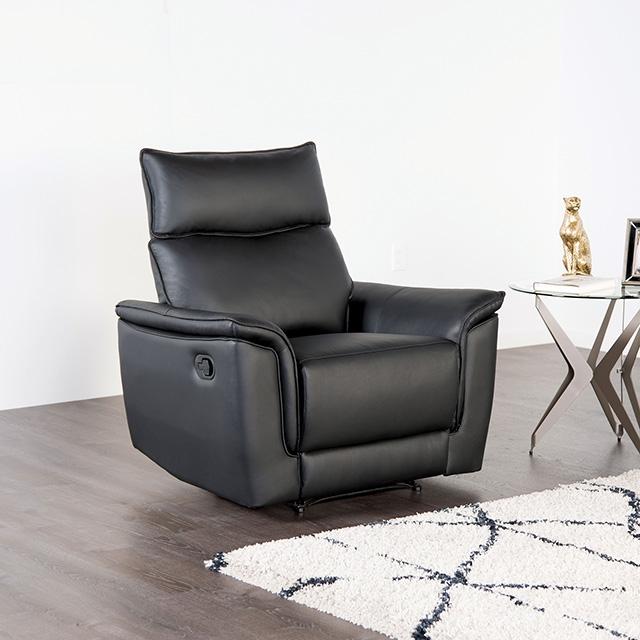 Bienne Recliner Chair White & Black - Imperial Furniture (Las Vegas, NV) - Multi Location