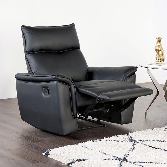 Bienne Recliner Chair White & Black - Imperial Furniture (Las Vegas, NV) - Multi Location