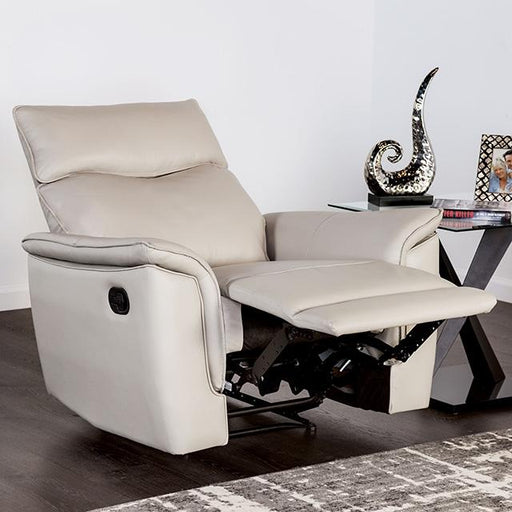 Bienne Recliner Chair White & Black - Imperial Furniture (Las Vegas, NV) - Multi Location
