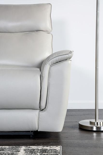 Bienne Sofa Manual Recliner White & Black - Imperial Furniture (Las Vegas, NV) - Multi Location