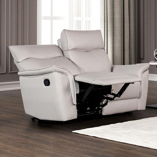 Bienne Loveseat Manual Recliner White & Black - Imperial Furniture (Las Vegas, NV) - Multi Location