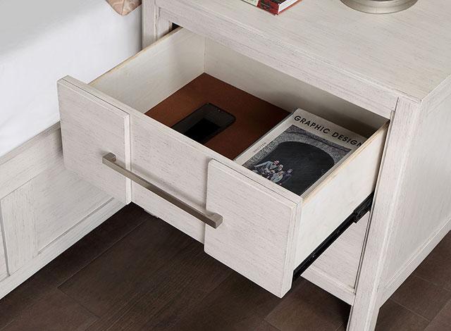 Berenice Espresso Night Stand White, Gray, & Espresso - Imperial Furniture (Las Vegas, NV) - Multi Location
