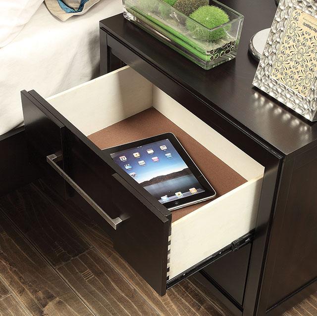 Berenice Espresso Night Stand White, Gray, & Espresso - Imperial Furniture (Las Vegas, NV) - Multi Location