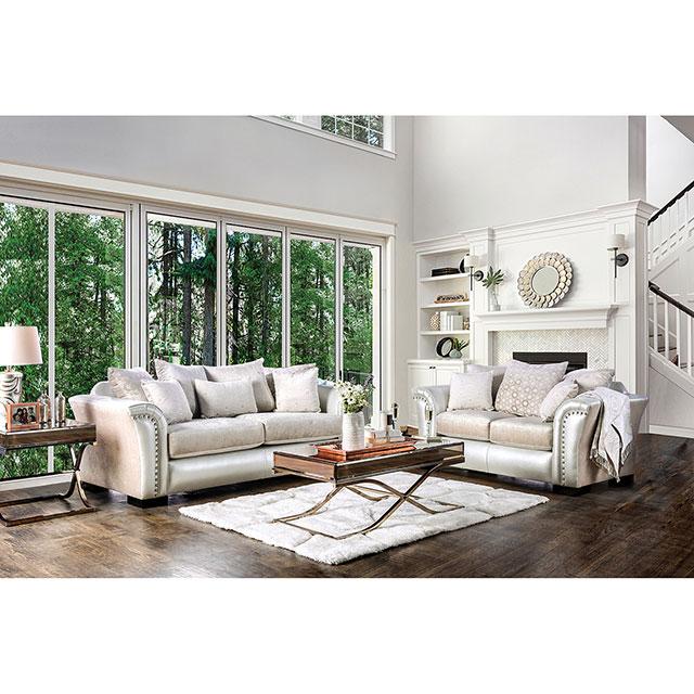 Benigno Love Seat Silver & Gray - Imperial Furniture (Las Vegas, NV) - Multi Location
