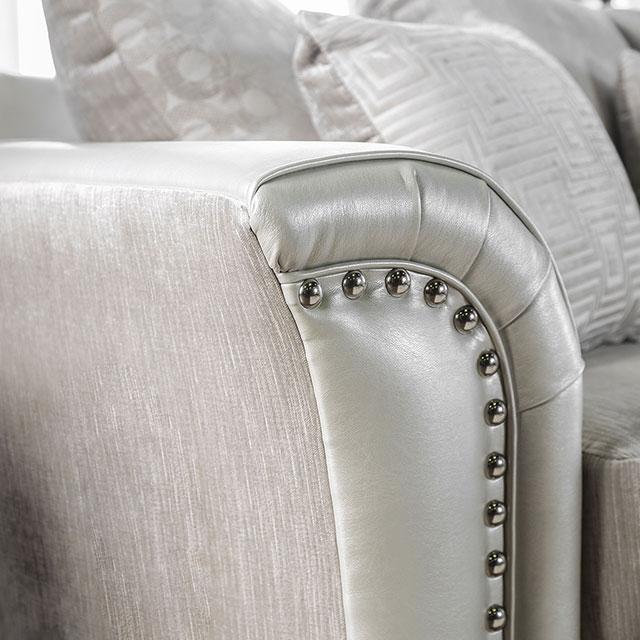 Benigno Love Seat Silver & Gray - Imperial Furniture (Las Vegas, NV) - Multi Location