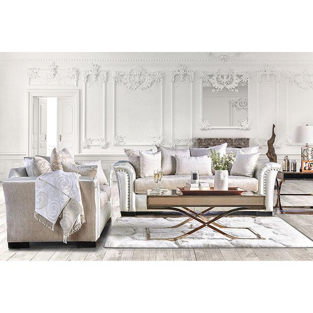 Benigno Love Seat Silver & Gray - Imperial Furniture (Las Vegas, NV) - Multi Location