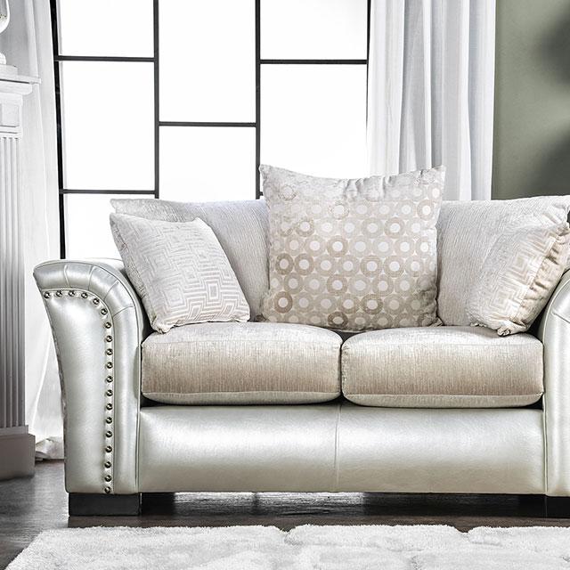 Benigno Love Seat Silver & Gray - Imperial Furniture (Las Vegas, NV) - Multi Location