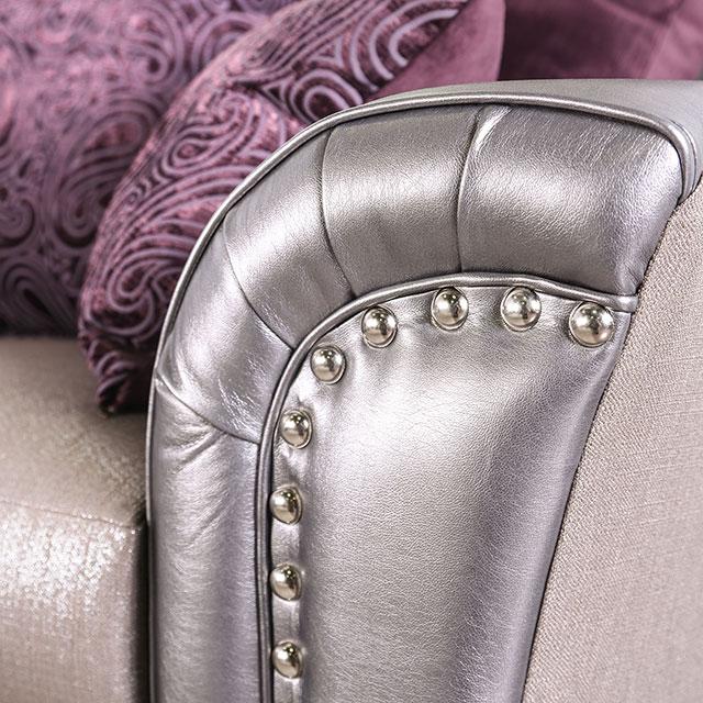 Benigno Love Seat Silver & Gray - Imperial Furniture (Las Vegas, NV) - Multi Location