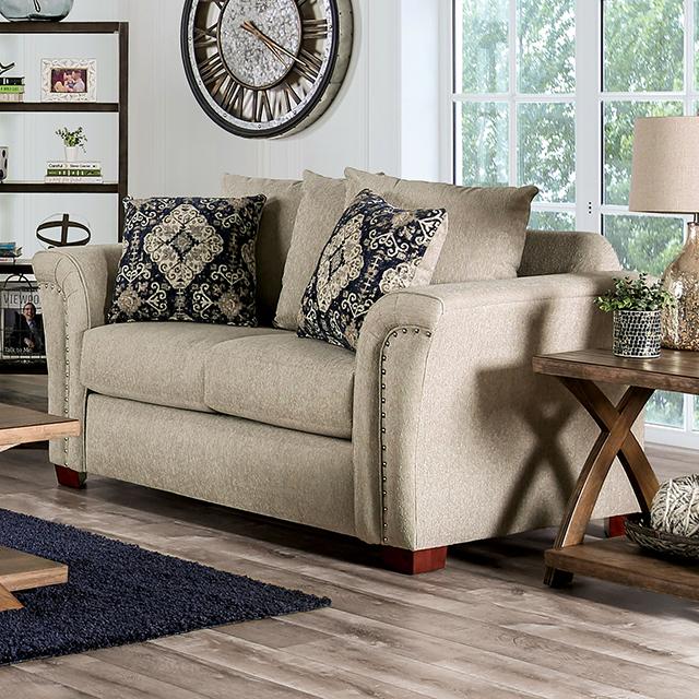 BELSIZE Loveseat Grey, Beige, & Choclate - Imperial Furniture (Las Vegas, NV) - Multi Location