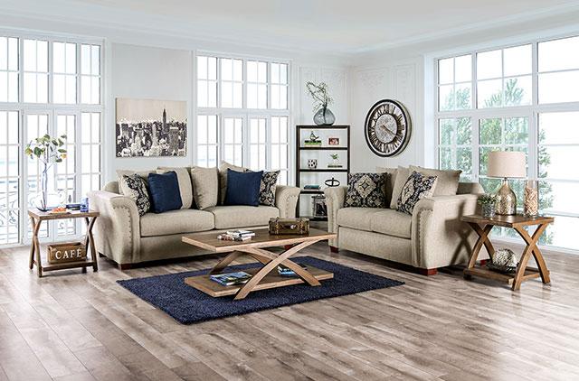 BELSIZE Sofa, Beige/Navy - Imperial Furniture (Las Vegas, NV) - Multi Location