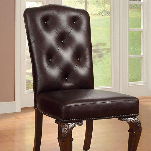 Bellagio Brown Cherry/Pattern Leatherette Side Chair (2/CTN) - Imperial Furniture (Las Vegas, NV) - Multi Location