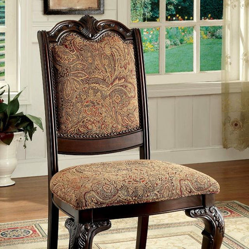 BELLAGIO Brown Cherry/Pattern Fabric Side Chair (2/CTN) - Imperial Furniture (Las Vegas, NV) - Multi Location