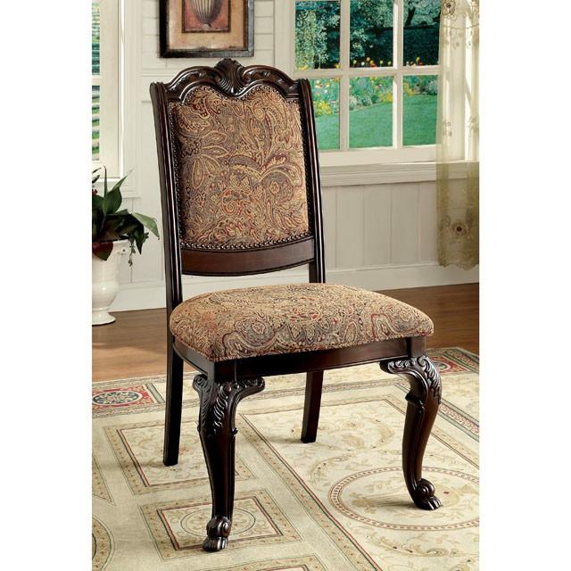 BELLAGIO Brown Cherry/Pattern Fabric Side Chair (2/CTN) - Imperial Furniture (Las Vegas, NV) - Multi Location