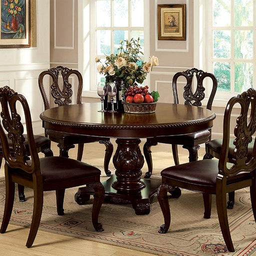 Bellagio Brown Cherry Round Dining Table - Imperial Furniture (Las Vegas, NV) - Multi Location